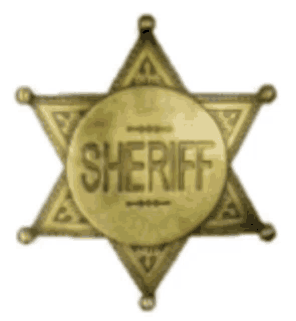 a sheriff badge with the word sheriff written in the center