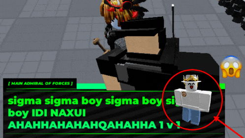 a screenshot of a video game that says sigma sigma boy