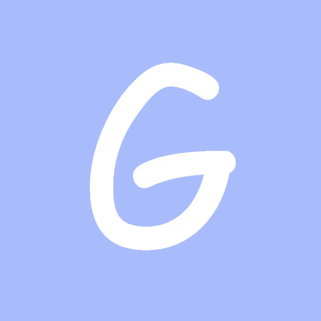 a blue background with a white letter g on it