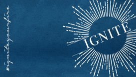 a blue background with the word ignite in the middle