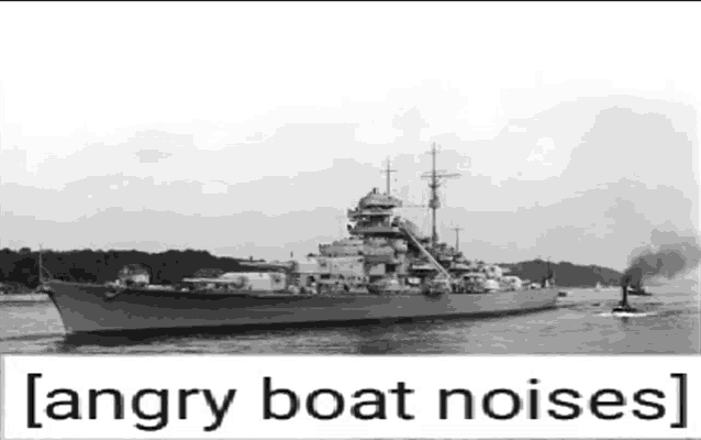 a black and white photo of an angry boat noise