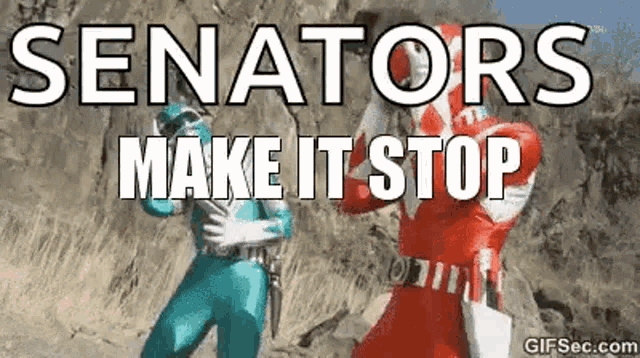 a gif of two power rangers fighting each other with the caption `` senators make it stop '' .