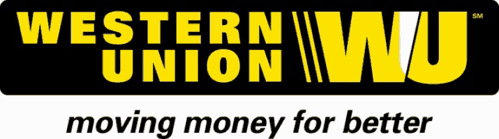 a logo for western union wu that says moving money for better