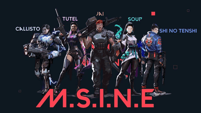 a group of people standing next to each other with the name m.s.i.n.e. on the bottom right