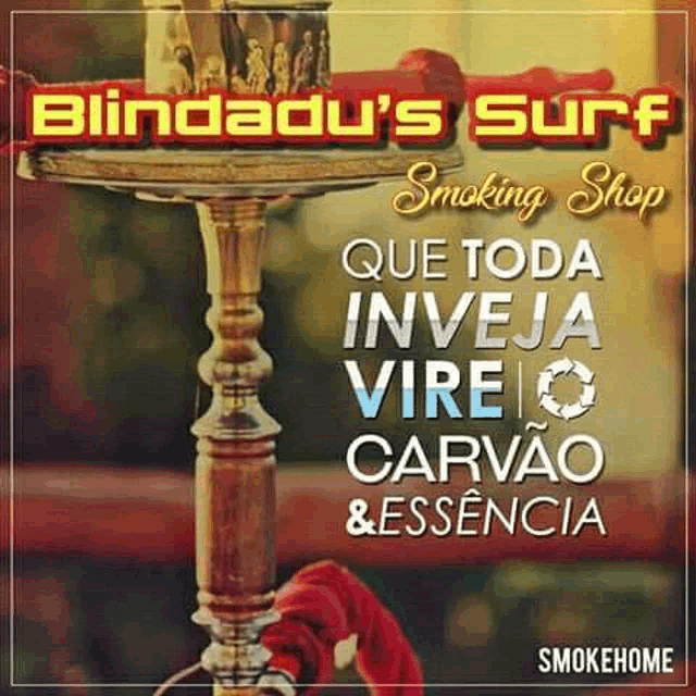 blindadu 's surf smoking shop advertisement with a hookah