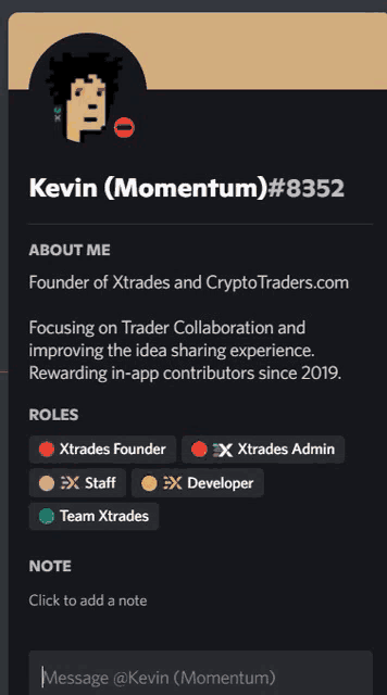 a screenshot of kevin momentum 's profile page