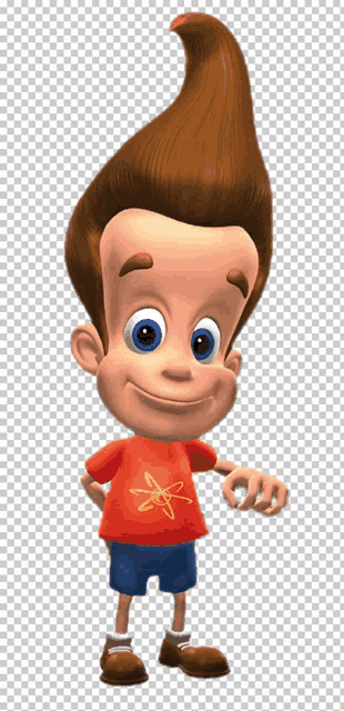 jimmy neutron is a cartoon character with a big hairdo