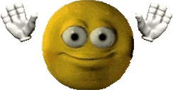 a yellow smiley face with white eyes is surrounded by white gloves