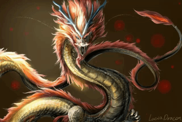 a picture of a dragon with the name lucia dragon on the bottom