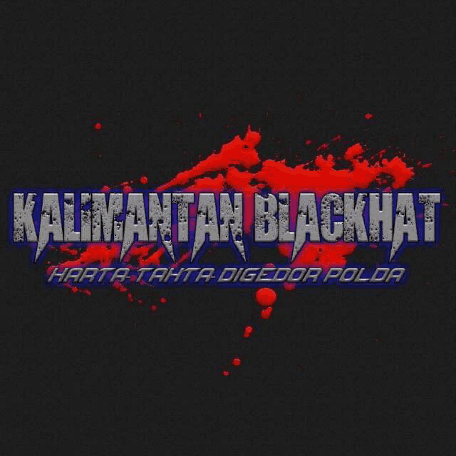 a kalimantan blackhat logo with blood splatters on it