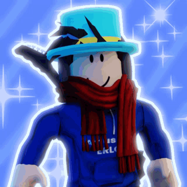 a cartoon character wearing a top hat and a scarf with the word cali on it