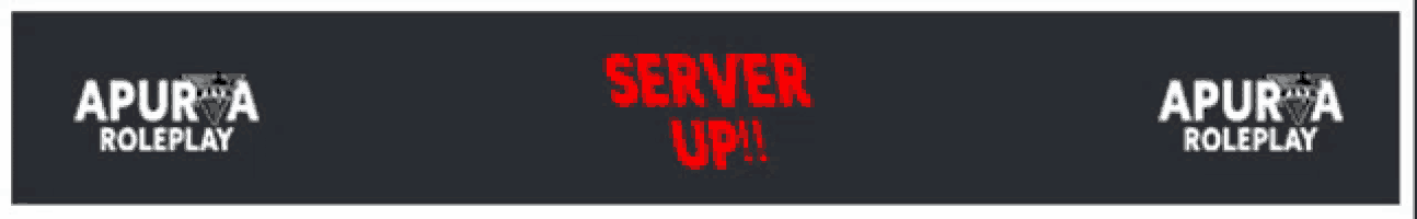 a banner for apurva roleplay says server up