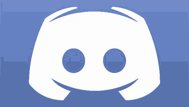 a white discord logo on a blue background