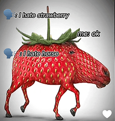 a picture of a horse made out of strawberries