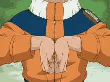 a close up of a person 's hands in a cartoon