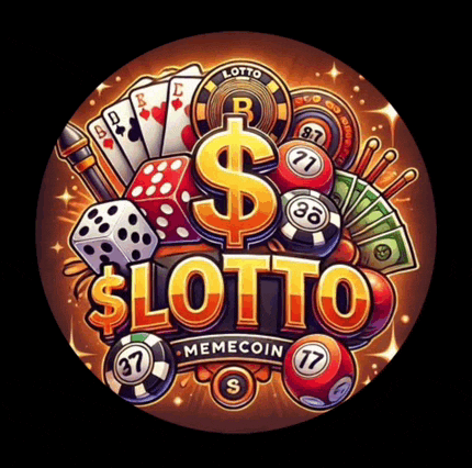 a logo for a lottery game called $ lotto meme coin