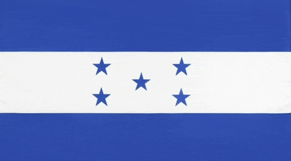 a blue and white flag with three stars on it