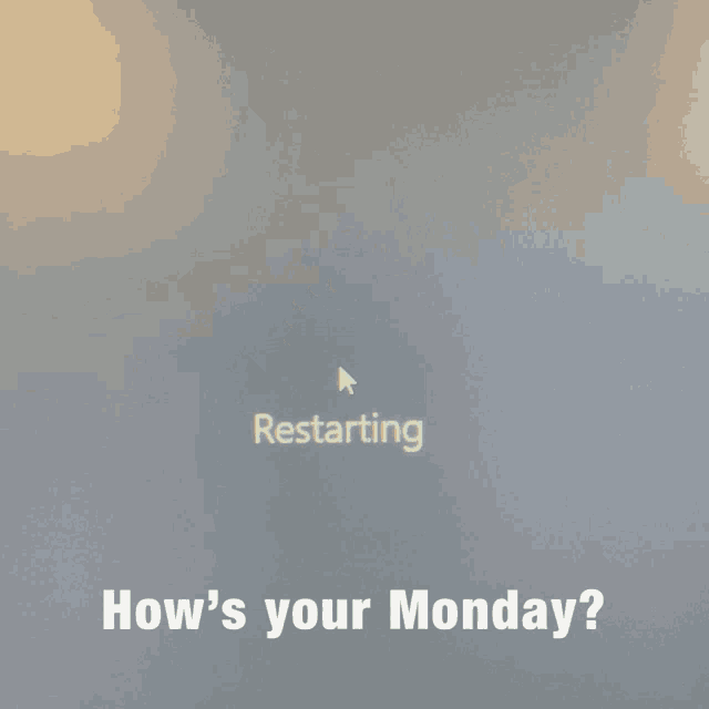 a computer screen that says " restarting " on it