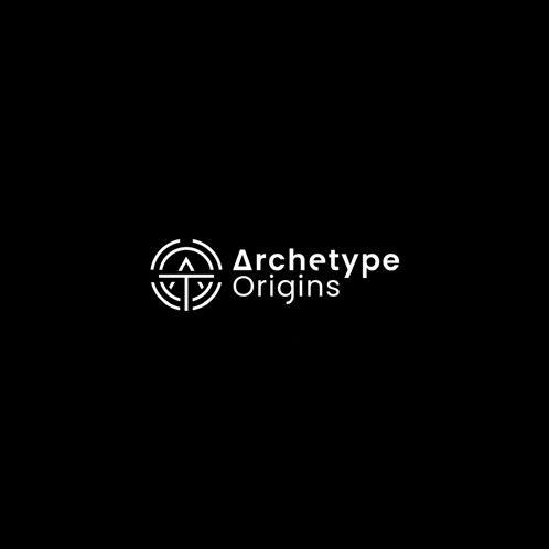 a logo for archetype origins with a black background .