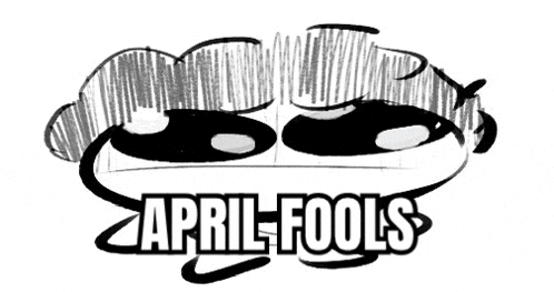 a drawing of a face with the words april fools