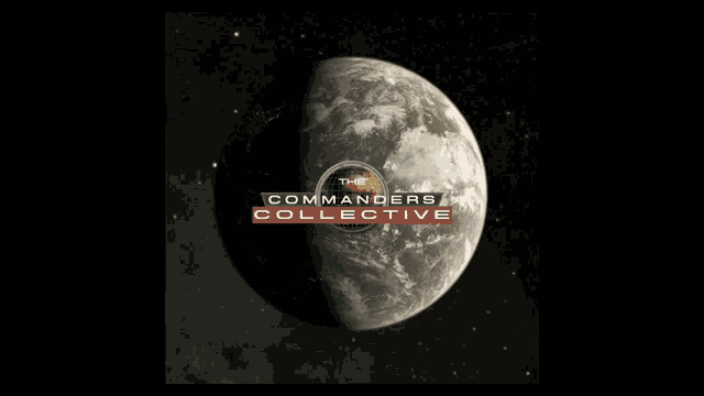 a poster for the commanders collective shows a planet
