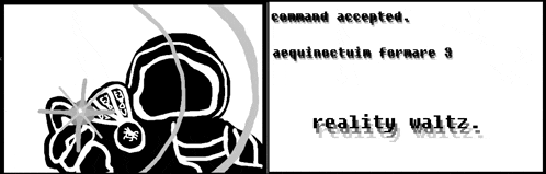 a black and white drawing of a person with the words reality waltz below it