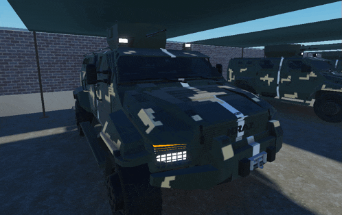 a military vehicle with a license plate that says kraz