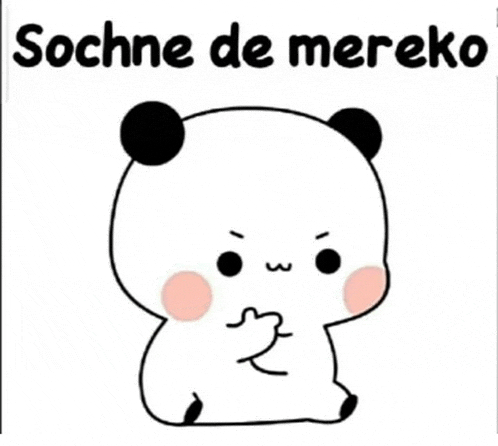 a cartoon of a panda bear sitting down with the words socnne de mereko written above it .