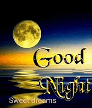 a good night sweet dreams card with a full moon in the background