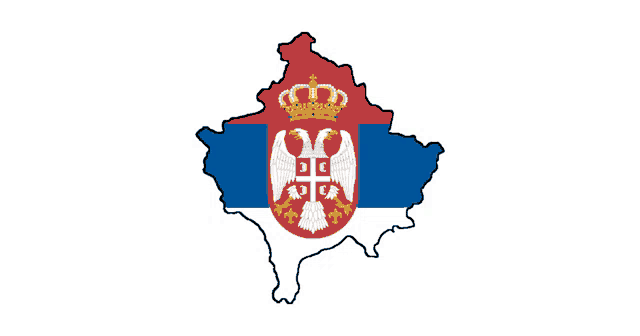 a map of kosovo with a coat of arms in the middle