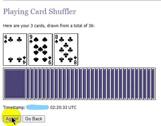 a playing card shuffler game is being played