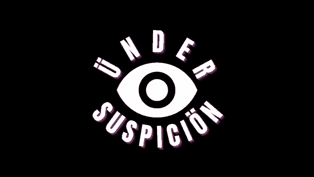 a logo that says under suspicion with an eye in the center