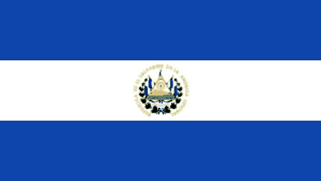 a blue and white flag with the words el salvador en la america on it