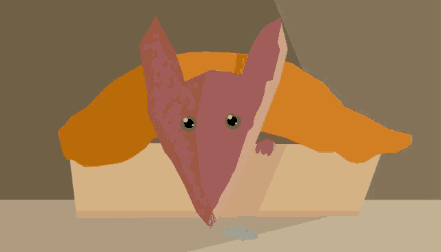 a cartoon drawing of a rat with a tear coming out of its eye