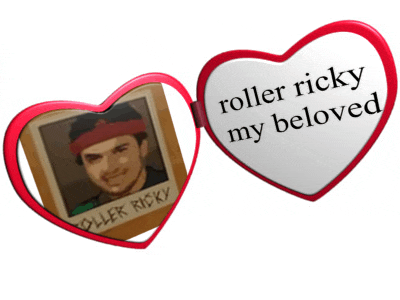 a picture of a man and a heart that says roller ricky my beloved on it