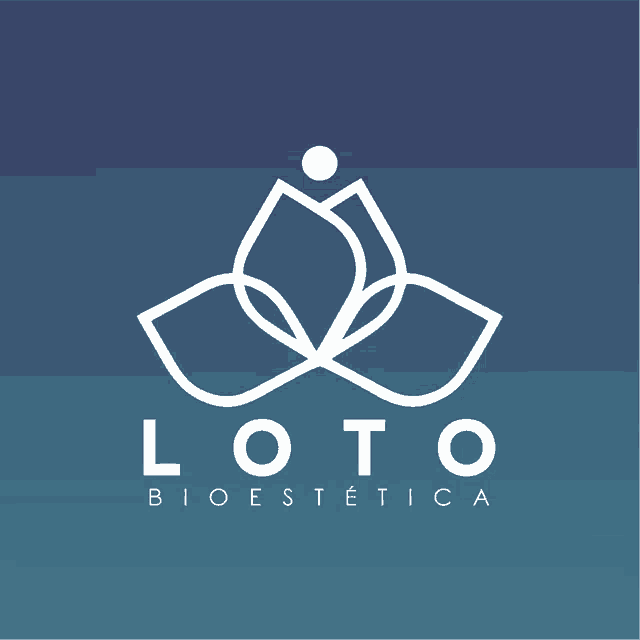 a logo for loto bioestetica with a lotus flower in the center