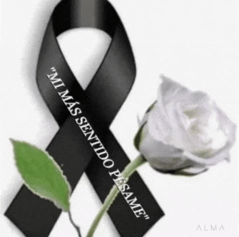 a black ribbon with the words mi mas sentido pesame on it