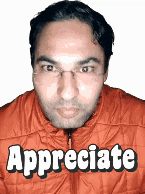 a man wearing a jacket that says appreciate