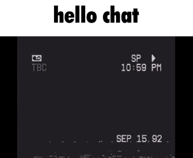 a video of a person 's face with the words hello chat above it