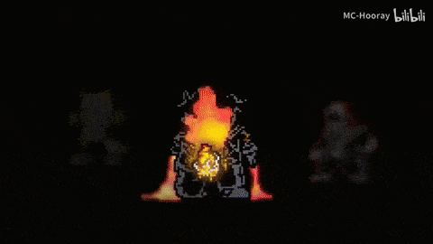 a pixel art of a skeleton with a red x in his mouth