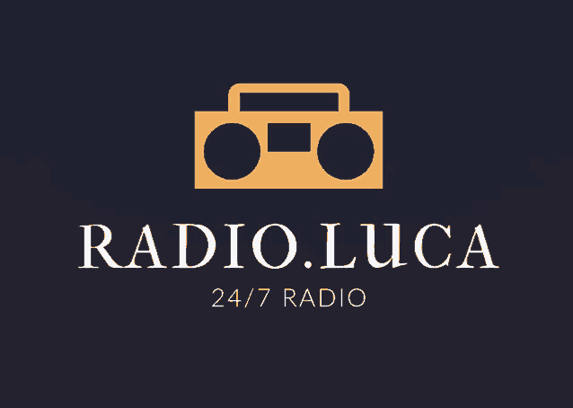 a logo for radio.luca shows a boombox and the words 24/7 radio