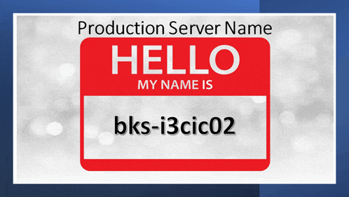 a hello my name is bks-i3cic02 sign