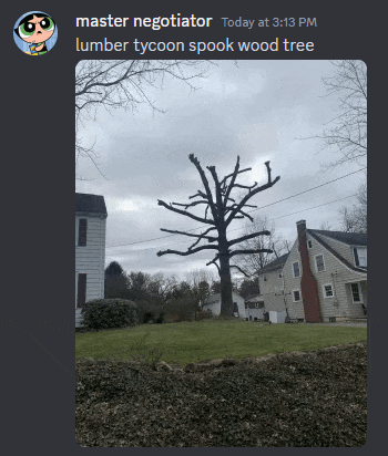 a picture of a lumber tycoon spook wood tree with a caption that says master negotiator