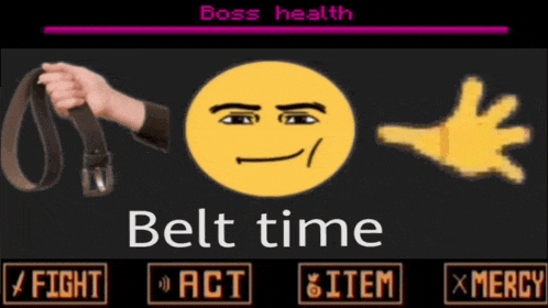 a picture of a person holding a belt with the words belt time