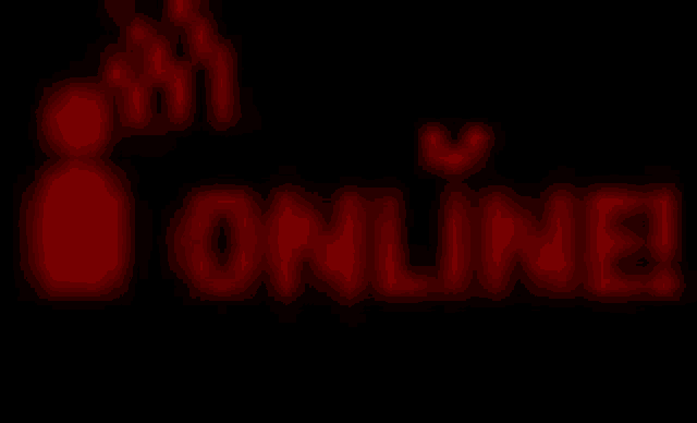 a blurred image of the word online in red letters