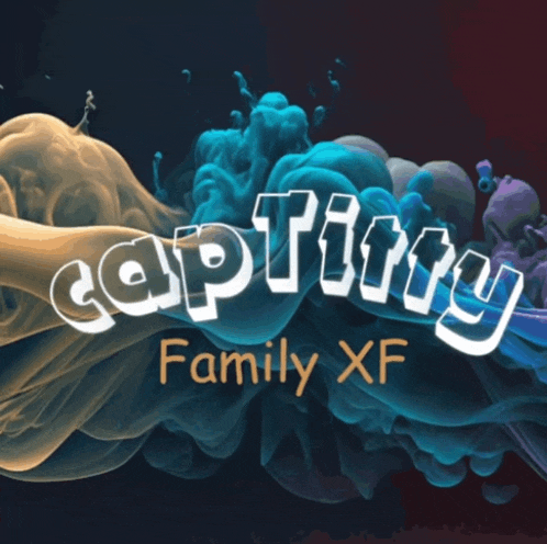 a logo for capturing family xf with smoke coming out of the letters