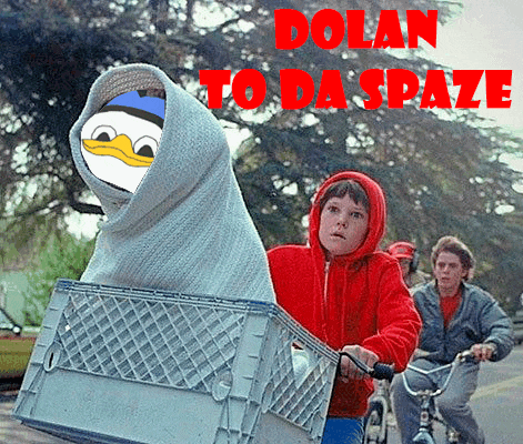 a poster for dolan to da spaze with a picture of donald duck