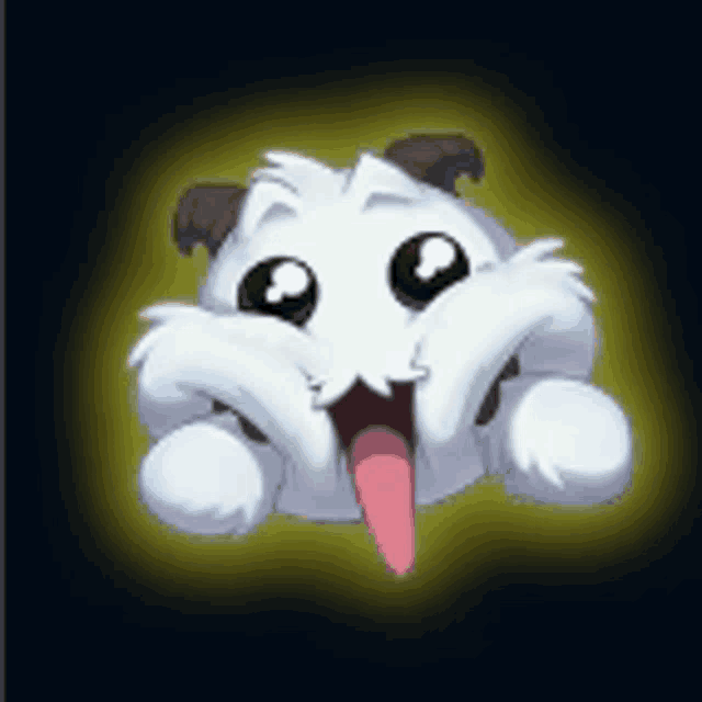 a cartoon drawing of a dog with its tongue sticking out