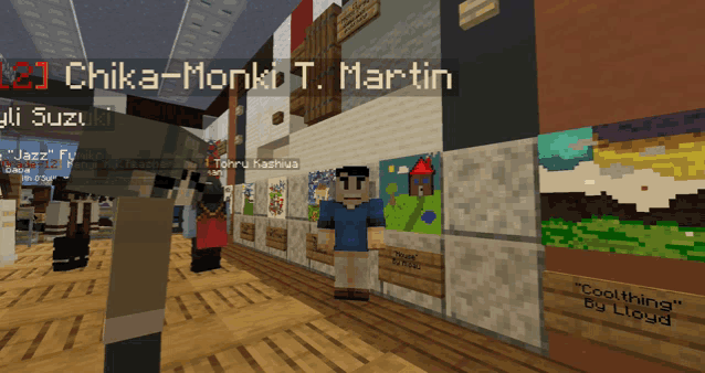 a screenshot of a video game with the name chika-monki t. martin on the top