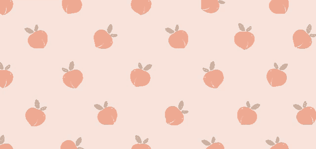 a pattern of peaches with leaves on a light pink background